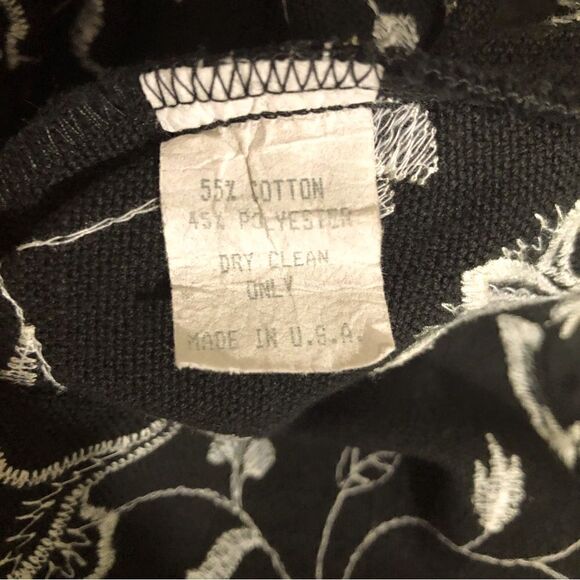 Vintage 90s A La Mode Black Floral Embroidered Blazer Small - Picture 8 of 8